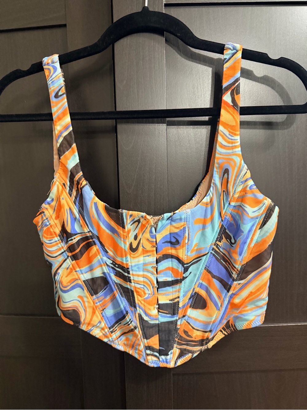 White Fox Bright Abstract Design Bustier